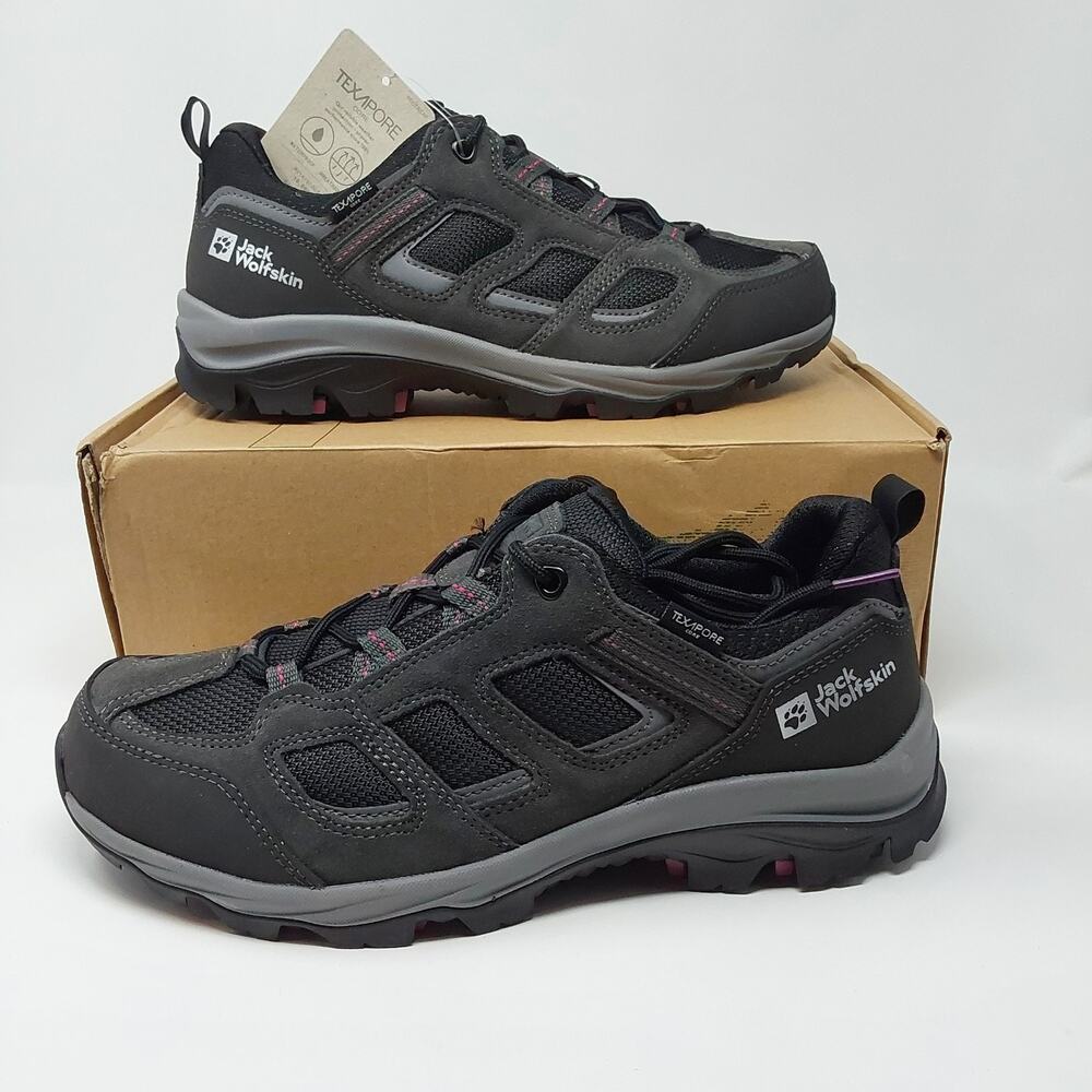 Jack Wolfskin Vojo 3 Texapore Low Womens 10 Waterproof Hiking Shoes Gray Purple